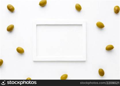 yellow olives with white frame mock up