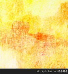 Yellow-orange abstract hand-drawn watercolor background with texture