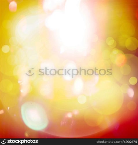 Yellow orange light reflections bokeh background, blurred