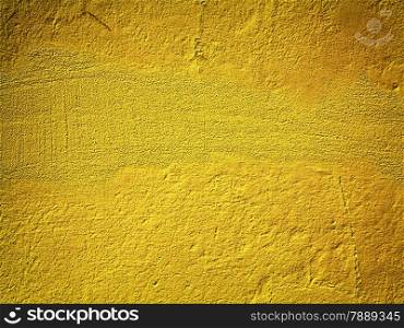 Yellow orange paint concrete wall background or texture