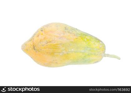 yellow papaya isolated on white with clipping path