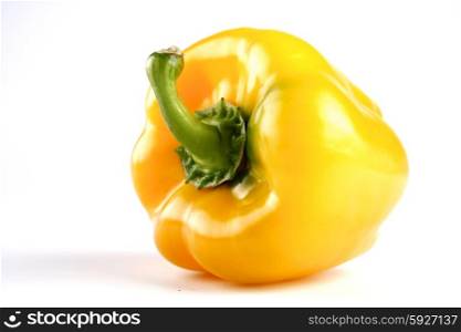 Yellow paprika on white background