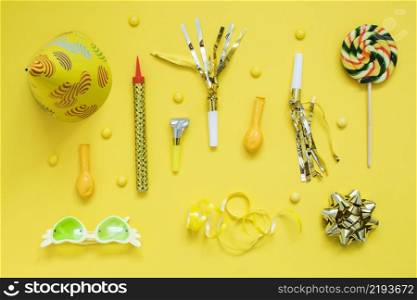yellow party decoration elements