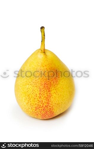 Yellow pear isolated on the white background
