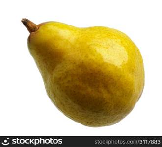 Yellow pear on a white background, isolated