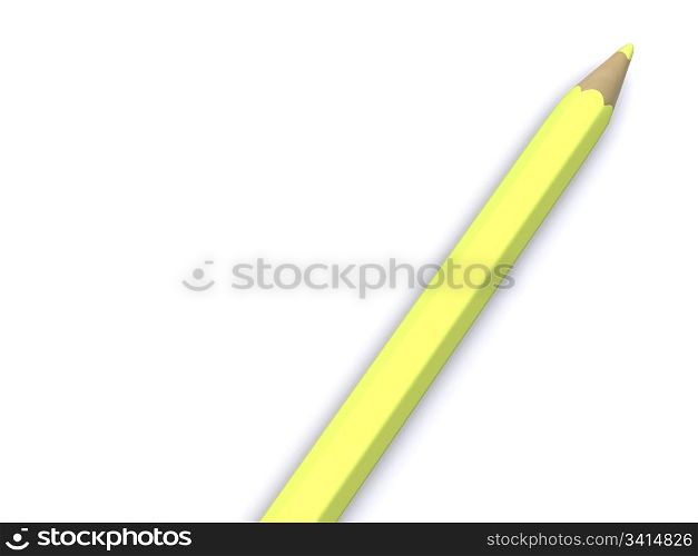 yellow pencil. 3D