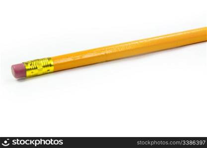 yellow pencil on a white background