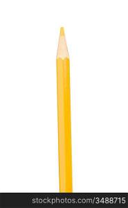Yellow pencil vertically isolated on white background