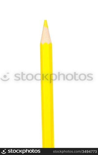 Yellow pencil vertically isolated on white background