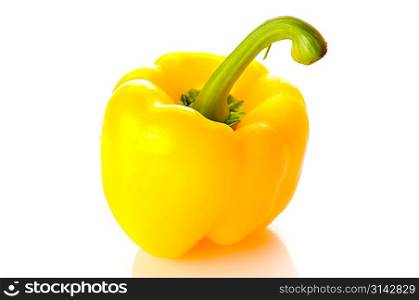 Yellow pepper over white
