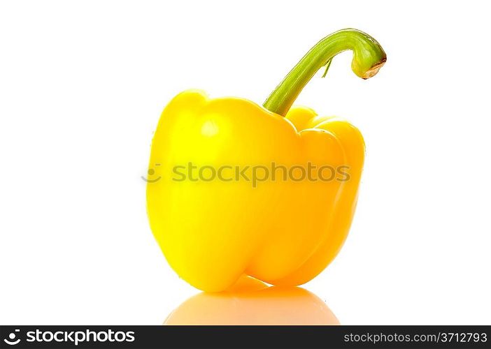 Yellow pepper over white