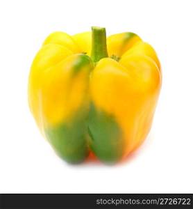 Yellow pepper paprica (capsicum frutescens) isolated on white background