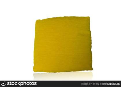 Yellow pillows isolated on white background.