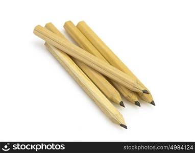 Yellow Plain pencils on white background.. Yellow Plain pencils on white background
