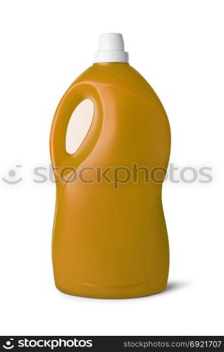 Yellow plastic bottle on white background. With clipping path. Yellow plastic bottle