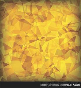 Yellow Polygonal Background. Yellow Crystal Triangle Pattern. Yellow Polygonal Background.