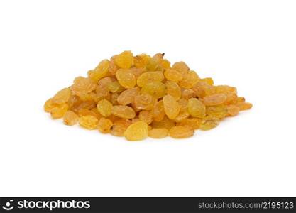 Yellow raisins isolated on white background, with clipping path. Yellow raisins isolated on white background