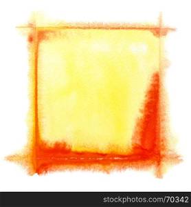 Yellow - red square watercolor frame - space for your own text