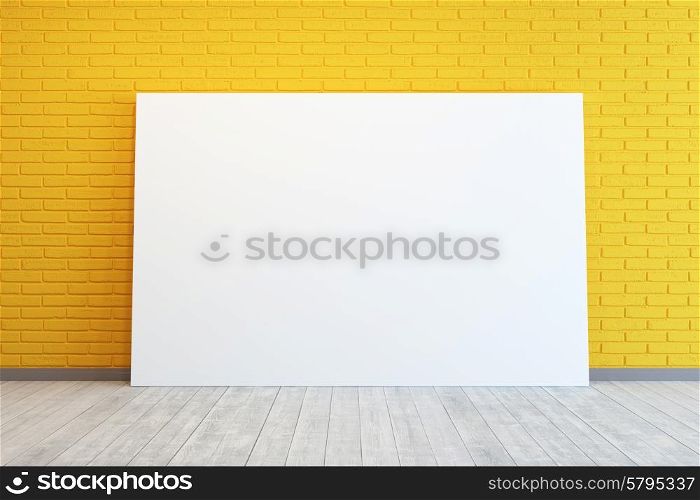yellow room with blank picture