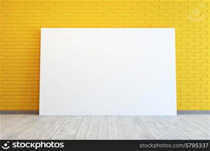yellow room with blank picture
