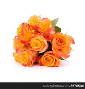 Yellow rose flower bouquet isolated on white background cutout