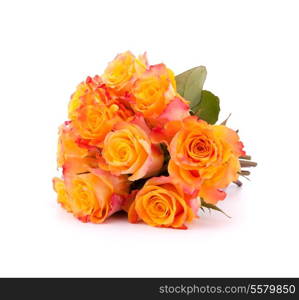 Yellow rose flower bouquet isolated on white background cutout