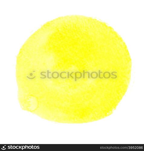 Yellow round watercolor brush stroke - space for your own text