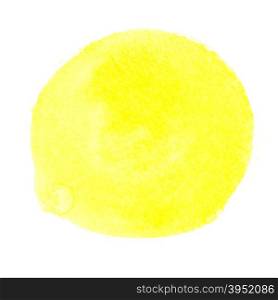 Yellow round watercolor brush stroke - space for your own text