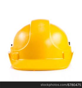 Yellow safety helmet on white background. hard hat isolated on white