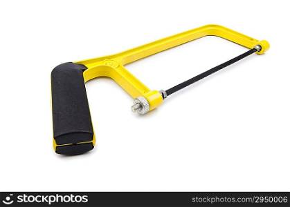 Yellow saw isolated on the white background