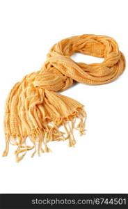 Yellow scarf isolated on white background.