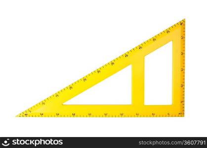 yellow school triangle isolated on a white background