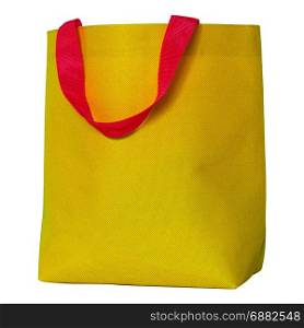 yellow shopping bag isolated on white with clipping path