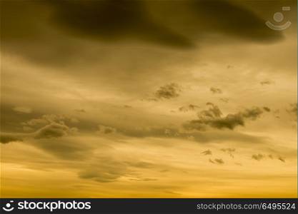 yellow sky with clouds color