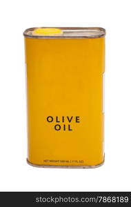 Yellow small tin of olive oil