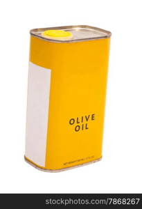 Yellow small tin of olive oil