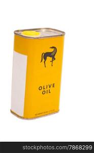 Yellow small tin of olive oil