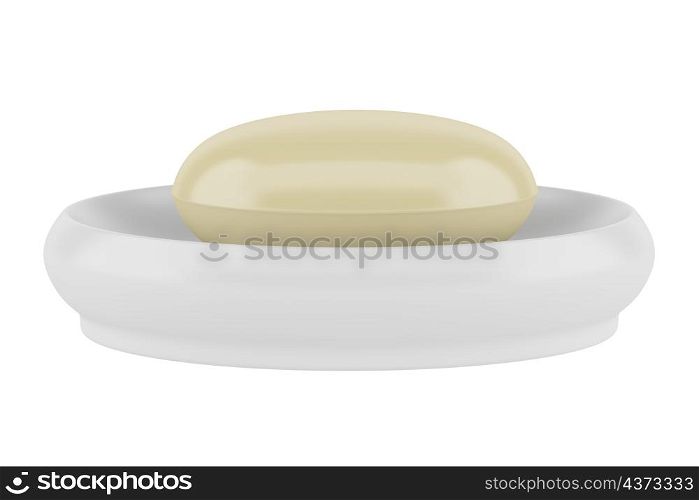 yellow soap isolated on white background