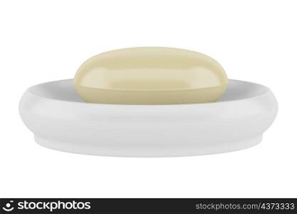 yellow soap isolated on white background