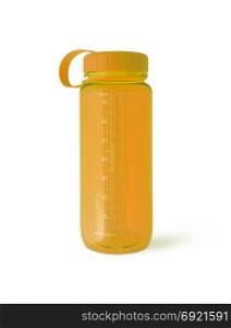Yellow Sport bottle water on isolated white background. With clipping path.. Yellow Sport bottle water on isolated white background