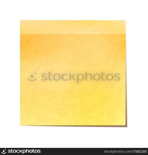Yellow sticky note isolated on white background. Yellow sticky note isolated on white