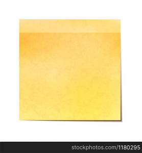 Yellow sticky note isolated on white background. Yellow sticky note isolated on white