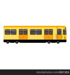 Yellow subway train icon. Cartoon of yellow subway train vector icon for web design isolated on white background. Yellow subway train icon, cartoon style