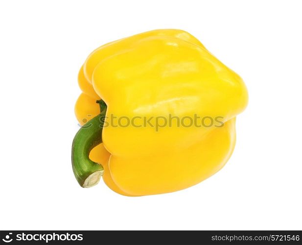 yellow sweet bell pepper isolated on white background