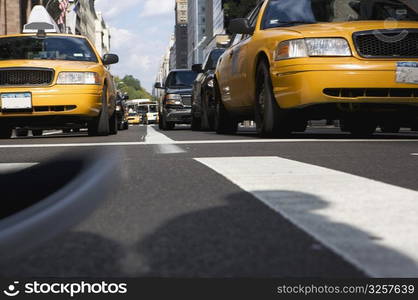 Yellow taxi on the road