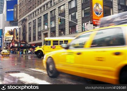 Yellow taxi on the road