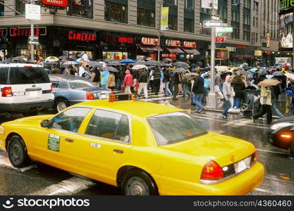 Yellow taxi on the road