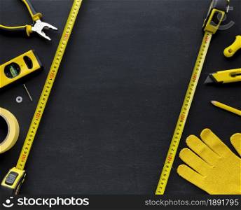 yellow tools construction glove with copy space. Resolution and high quality beautiful photo. yellow tools construction glove with copy space. High quality and resolution beautiful photo concept