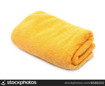 yellow towel on a white background