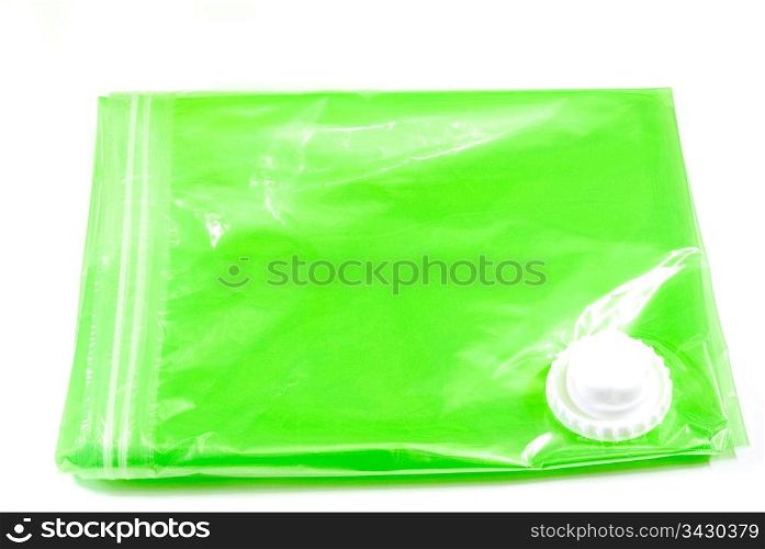 yellow vacuum storage clothes bag isolated on white